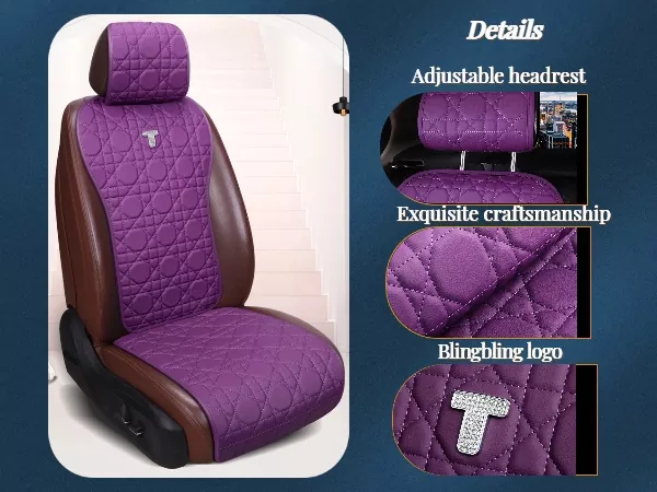 Fashion Universal Leather Car Seat Covers with Rhinestones