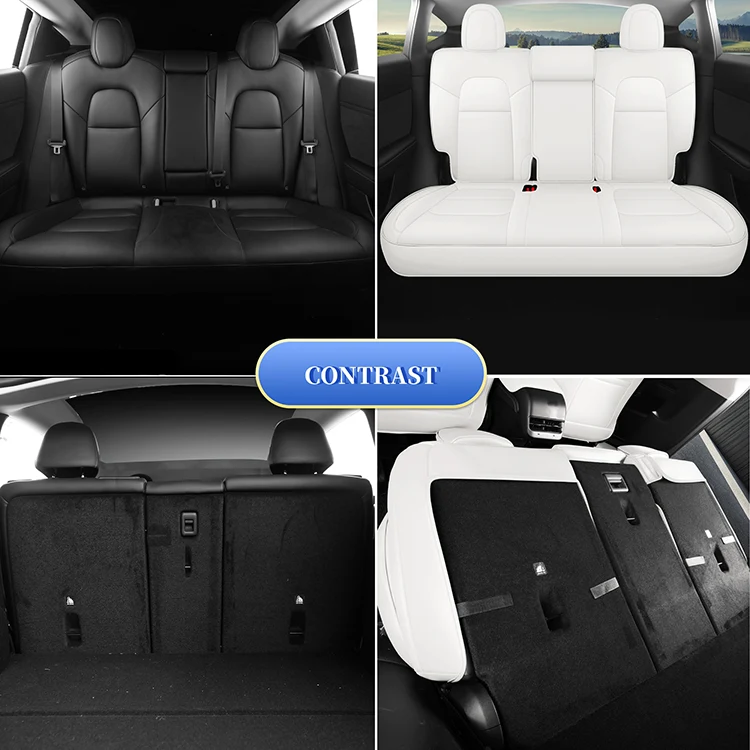 Custom Seat Cover Installed on Tesla Model Y Juniper